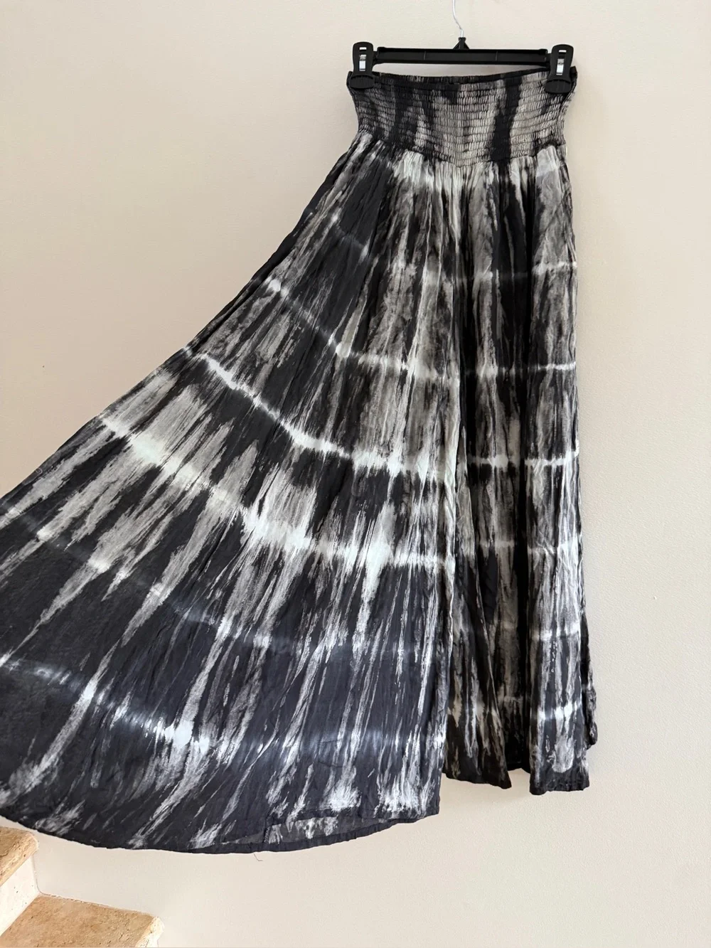STYLEPARK1 Tie-Dye Tunic Top and Wide Leg Smocked Waist Pants One Size